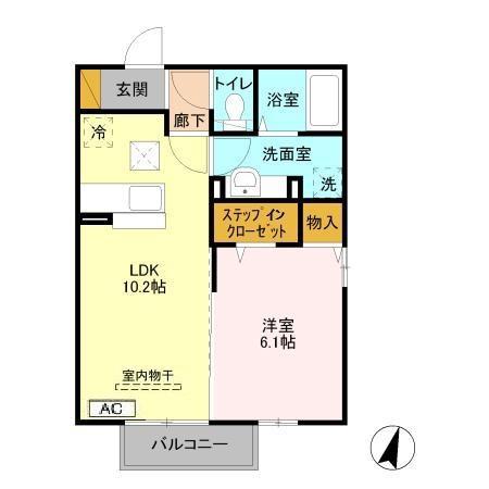 リヴェール(1LDK/1階)の間取り写真
