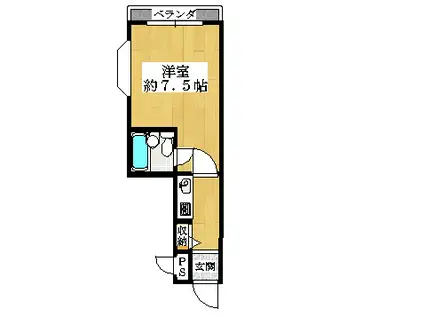 メゾン阪南II(ワンルーム/4階)の間取り写真
