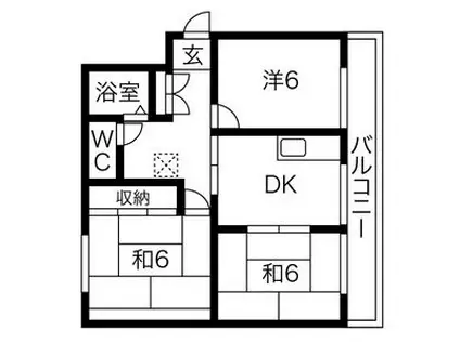 コーポ大野(3DK/1階)の間取り写真