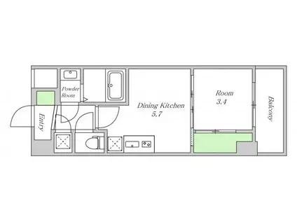 セレニテ新大阪カルム(1DK/8階)の間取り写真