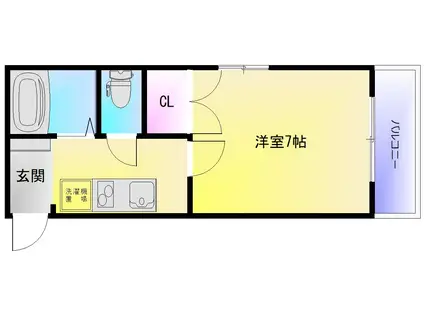 コスモファイブ(1K/1階)の間取り写真