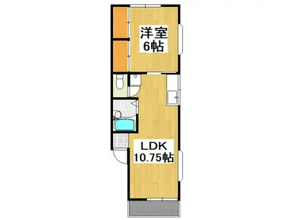 スマイルサイユウ(1LDK/1階)の間取り写真