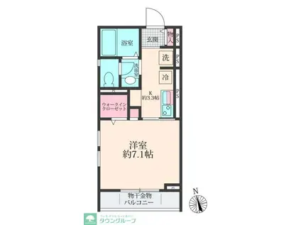 エイト唐木田(1K/3階)の間取り写真