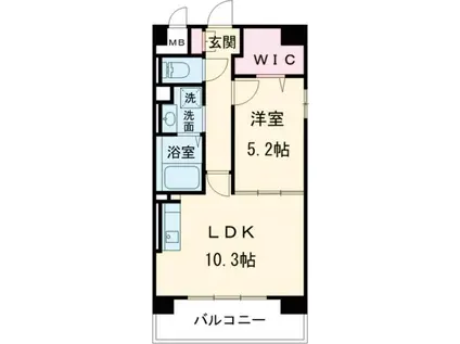 アクアチェントロ(1LDK/5階)の間取り写真