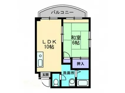 クレセール錦町(1LDK/2階)の間取り写真