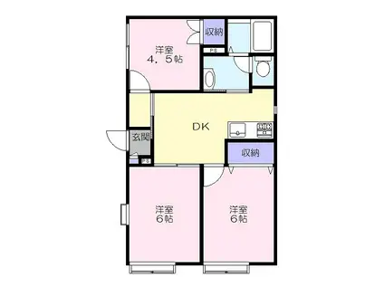 シャルム栗木(3DK/1階)の間取り写真