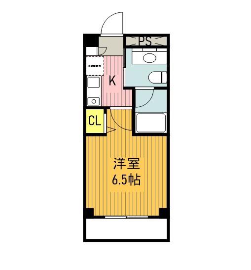 八事ガーデンヒルズ(1K/6階)の間取り写真