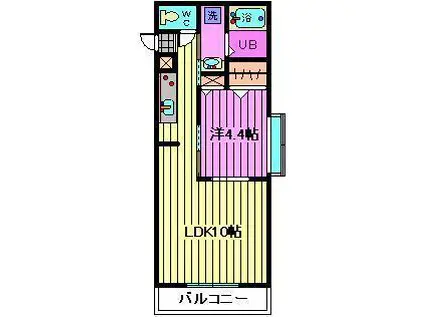 シャルマン(1LDK/3階)の間取り写真