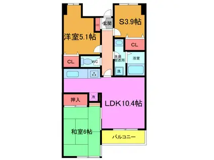 アーバンヴィラ(2SLDK/3階)の間取り写真