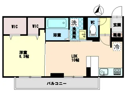 KIZUNA(1LDK/2階)の間取り写真