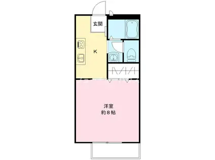 ハイツフローラ(1K/2階)の間取り写真