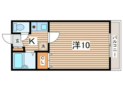 ケントアベニュ-(1K/1階)の間取り写真