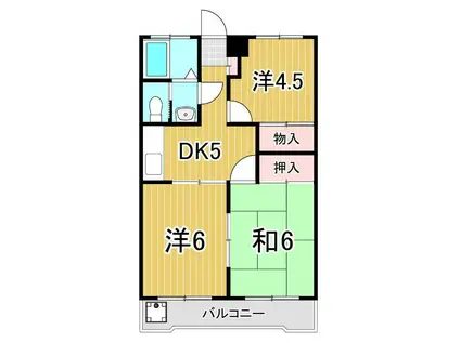 ゴールデンフラット(3DK/2階)の間取り写真