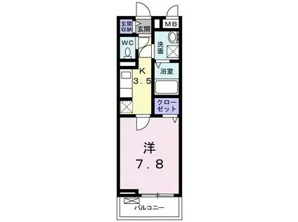 コンソランテ(1K/2階)の間取り写真