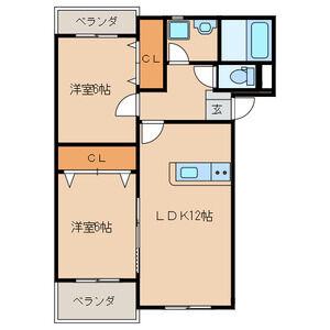 プレステージ加奈陀(2LDK/3階)の間取り写真