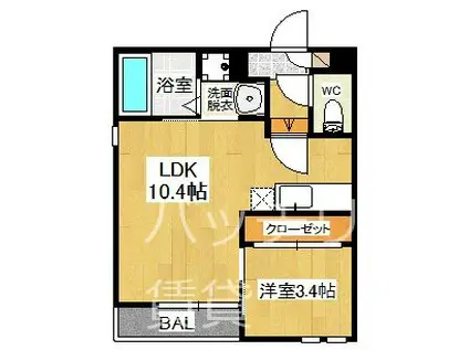 GRANDTIC K1(1LDK/1階)の間取り写真