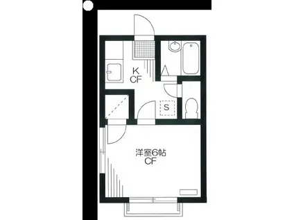 サンティーナエス(1K/2階)の間取り写真