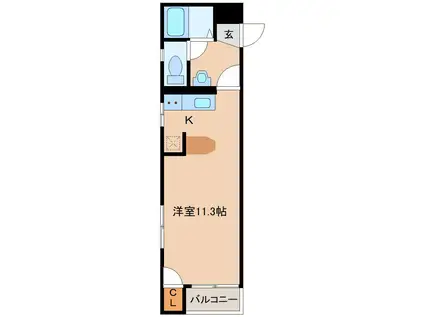 ステーションハイム(ワンルーム/3階)の間取り写真