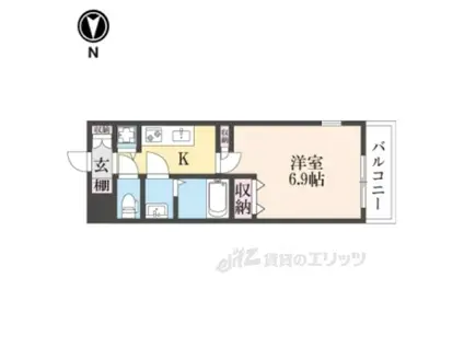 シルス藤森(1K/4階)の間取り写真