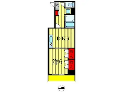 タウンコートサカエ(1DK/6階)の間取り写真