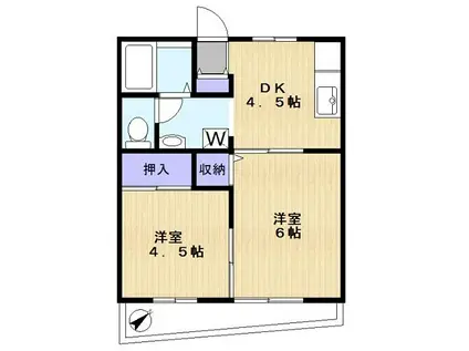 グレース21(2DK/1階)の間取り写真