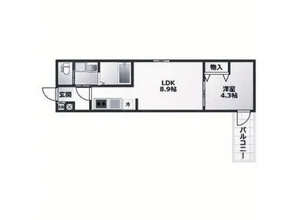 ALEGRIA垂水(1LDK/2階)の間取り写真