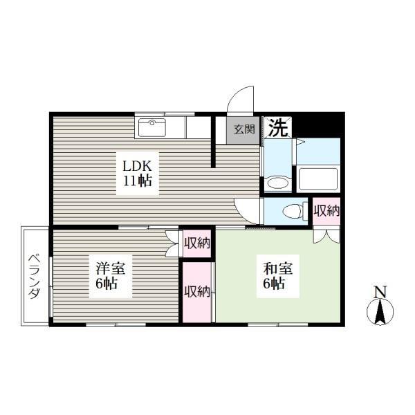 メゾンスミレ(2LDK/1階)の間取り写真