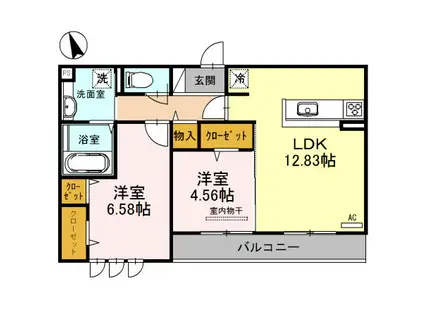 ラ・ルミエール(2LDK/3階)の間取り写真
