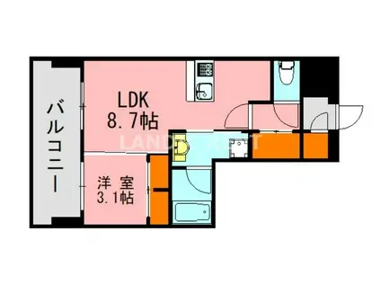 LANDIC K320(1LDK/10階)の間取り写真