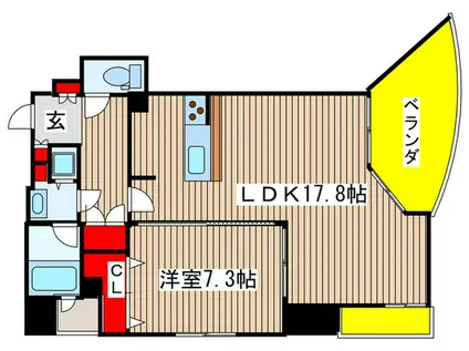 PROCEED金山2(1LDK/7階)の間取り写真