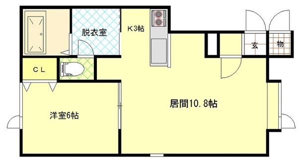 SKY CITY(1LDK/2階)の間取り写真