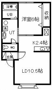 アリュール東光(1LDK/1階)の間取り写真