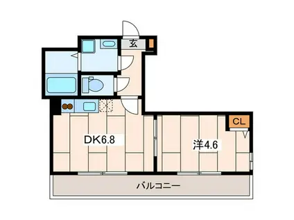 LES AILES V(1DK/2階)の間取り写真