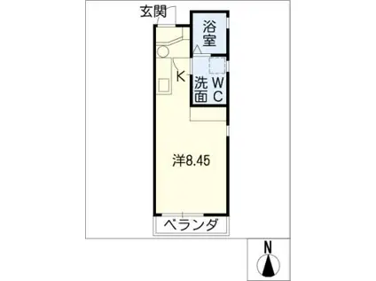 翔SUGO(ワンルーム/2階)の間取り写真