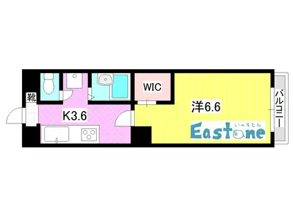 サンハイツ唐湊(1K/2階)の間取り写真