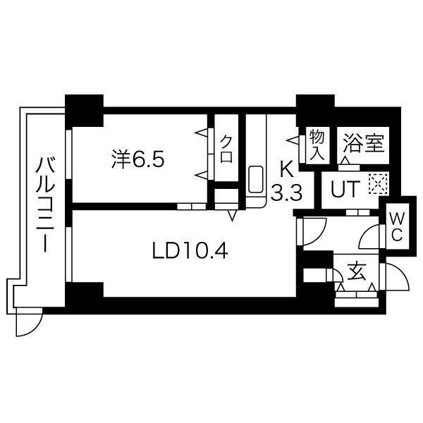 シティコート目黒(1LDK/3階)の間取り写真