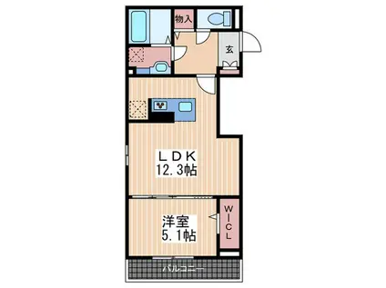 D-ROOMせのやII(1LDK/2階)の間取り写真