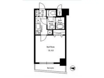 パークキューブ本所吾妻橋(1K/8階)の間取り写真