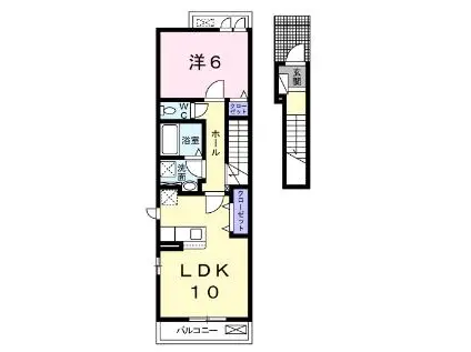 グランド・ルミエール北畝I(1LDK/2階)の間取り写真