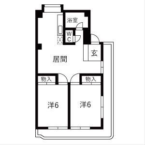 リアライズ自由ヶ丘(2DK/3階)の間取り写真
