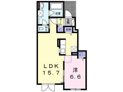  ドルチェ(1LDK/1階)の間取り写真