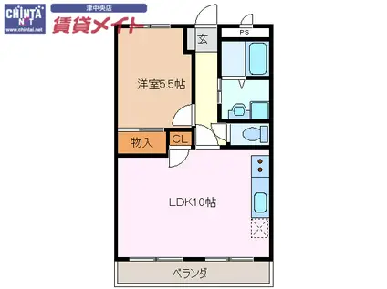 メゾン ウイング(1LDK/2階)の間取り写真