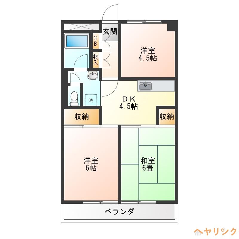 ブライト本郷(3DK/3階)の間取り写真