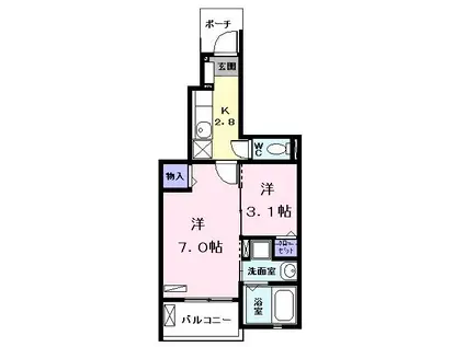 ADVANCE(2K/1階)の間取り写真