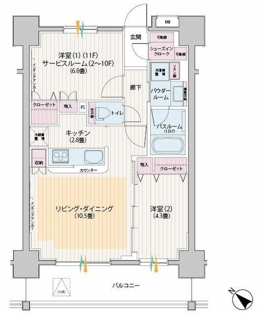 パレステージ神田(1SLDK/8階)の間取り写真
