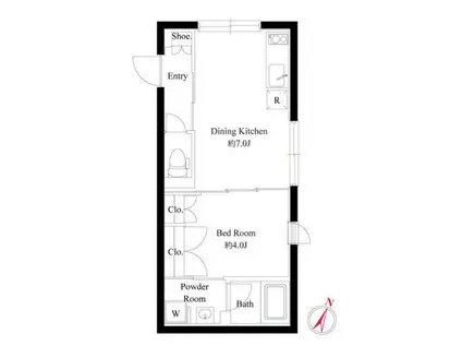 エディット日本橋(1DK/2階)の間取り写真