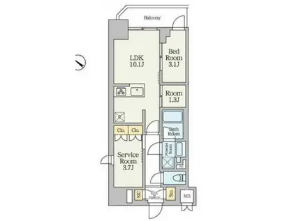 オルビス川崎(2SLDK/3階)の間取り写真