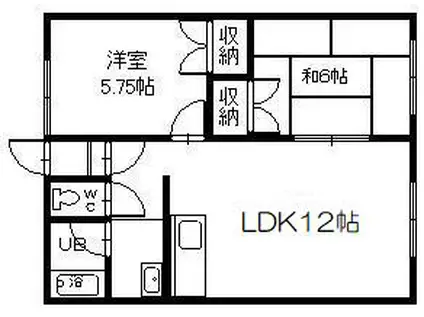 コーポあさひ(2LDK/1階)の間取り写真