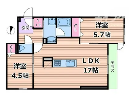 クラシスト瑞光(2LDK/3階)の間取り写真