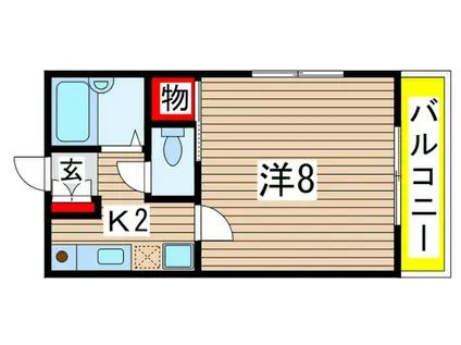 コーポ司(1K/2階)の間取り写真